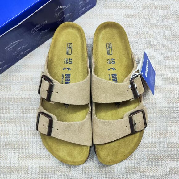Birkenstock Women's Tan Suede Sandals - Picture 1 of 6